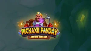 Visual bertema tambang emas dalam slot Pickaxe Payday dengan karakter penambang kartun.