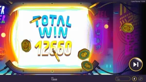 Tampilan layar permainan slot Cyber Runner dengan tema neon futuristik